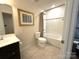 Clean bathroom with tub/shower combo and tile flooring at 3628 Benseval Ln, Matthews, NC 28104