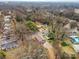 Aerial view showcasing the house and surrounding neighborhood at 4421 Gum St, Charlotte, NC 28208