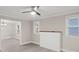 Living room featuring a modern farmhouse-style fireplace at 4421 Gum St, Charlotte, NC 28208