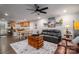 Living room with leather couches and farmhouse decor at 6751 Lackey Rd, Vale, NC 28168