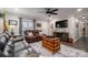 Living room with fireplace and leather couches at 6751 Lackey Rd, Vale, NC 28168