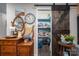 Walk-in pantry with sliding barn door and shelves at 6751 Lackey Rd, Vale, NC 28168