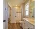 Clean bathroom with shower, toilet and white vanity at 721 Red Spruce Dr, York, SC 29745