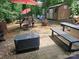 Backyard with patio, shed, picnic table, and fire pit at 800 Thera Dr, Charlotte, NC 28206