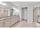 Elegant Primary bathroom with double vanity and granite countertops at 1037 Tobin Dr, Fort Mill, SC 29715