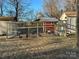 Chicken coop and run in the backyard at 108 Greenview Dr, Kannapolis, NC 28081