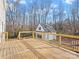 Elevated deck overlooking the backyard and detached garage at 124 Lyman Oak Ct, Fort Mill, SC 29715