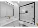 Modern bathroom with frameless glass shower at 13833 Jonathans Ridge Rd, Mint Hill, NC 28227