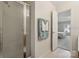 Bathroom with shower and access to bedroom at 1411 Ladora Dr, Charlotte, NC 28262