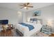 Cozy bedroom with a queen-size bed, nightstand, and ceiling fan at 1550 Maypine Commons Way, Rock Hill, SC 29732