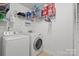 Laundry room with washer, dryer, and shelving for storage at 1550 Maypine Commons Way, Rock Hill, SC 29732