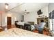 Living room with stone fireplace and hardwood floors at 2610 Lucy Short Cut Rd, Marshville, NC 28103