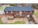 Brick house with large deck and surrounding yard, seen from above at 277 Archie Mountain Ln, Taylorsville, NC 28681