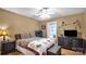 Spacious bedroom with a comfortable bed and TV at 277 Archie Mountain Ln, Taylorsville, NC 28681