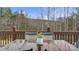 Deck scene with table and chairs overlooking a wooded mountain view at 277 Archie Mountain Ln, Taylorsville, NC 28681