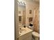 Clean bathroom with single sink vanity, shower/tub combo, and neutral color scheme at 506 Birmingham Ct, Rock Hill, SC 29732