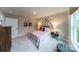 Basketball-themed bedroom with gray bedding and a large window at 7657 Bainbridge Rd, Sherrills Ford, NC 28673