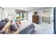 Basketball-themed bedroom with gray bedding and a large window at 7657 Bainbridge Rd, Sherrills Ford, NC 28673