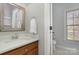 Small bathroom with single vanity and toilet at 7734 Garnkirk Dr, Huntersville, NC 28078