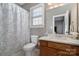 Bathroom with shower/tub combo and vanity at 7734 Garnkirk Dr, Huntersville, NC 28078