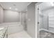 Bathroom features a soaking tub, walk-in shower, and a large closet at 9435 Squirrel Hollow Ln, Charlotte, NC 28720