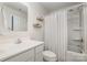 Neat bathroom with tub shower and white vanity at 107 Jeffrey St, Fort Mill, SC 29715