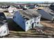 Aerial view showcasing the home's backyard and firepit at 2151 Black Forest Cv, Concord, NC 28027