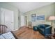 Bright home office features hardwood floors, built-in shelving and lots of natural light at 55327 Derringer Ave, Fort Mill, SC 29707