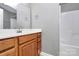 Bathroom with vanity, tub, and shower at 8436 Dawson Ln, Locust, NC 28097