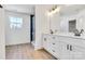 Modern bathroom with double vanity, and a walk-in shower at 3025 Swallowtail Ln, Kannapolis, NC 28083