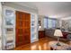Hardwood floors and a wood front door with sidelights at 408 Elizabeth St, Gastonia, NC 28054