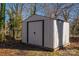 Metal storage shed in the backyard at 408 Elizabeth St, Gastonia, NC 28054