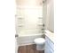 Clean bathroom featuring a tub, toilet and shower at 115 Venus Ave, Gastonia, NC 28052