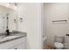 Updated bathroom features a vanity with a granite countertop and modern finishes at 1235 Ebinport Rd, Rock Hill, SC 29732