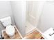 Small bathroom with a shower and toilet at 320 Brown Rd, China Grove, NC 28023
