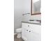 Simple bathroom with white vanity and dark countertop at 320 Brown Rd, China Grove, NC 28023