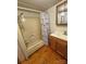Small bathroom with shower/tub combo and wood vanity at 34&20 Shorty Miller Rd, Taylorsville, NC 28681