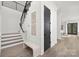 Modern stairwell with metal railing and light flooring at 3830 Mill Run, Terrell, NC 28682