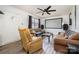 Living room with couches, a coffee table, and a projector at 437 Brevard St, Statesville, NC 28677