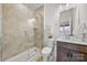 Clean bathroom with tiled shower and vanity at 800 Landau Rd, Waxhaw, NC 28173
