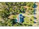 Aerial view of estate home nestled in lush greenery with a private driveway at 9809 Saddle Ave, Waxhaw, NC 28173