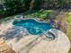 Inviting backyard pool and hot tub with stone paver decking at 9809 Saddle Ave, Waxhaw, NC 28173