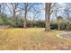 Landscaped backyard with mature trees and open space at 106 Patrick St, Gastonia, NC 28054