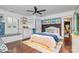 bedroom with built-in shelving, window seat, and chalkboard wall at 106 Patrick St, Gastonia, NC 28054
