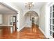 Grand entryway with hardwood floors and staircase at 106 Patrick St, Gastonia, NC 28054