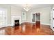 Formal living room with hardwood floors and fireplace at 106 Patrick St, Gastonia, NC 28054