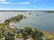 Wide aerial view of lakefront property with exceptional water views at 109 Raspberry Ln, Mooresville, NC 28117