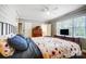 Main bedroom with wood floors and a ceiling fan at 2613 Armstrong Cir, Gastonia, NC 28054