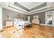 Main bedroom with hardwood floors, high ceilings and access to private deck at 4150 Summit Ridge Ln, Denver, NC 28037