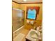 Clean bathroom with yellow tile and shower/tub combo at 931 Skyline Dr, Chester, SC 29706